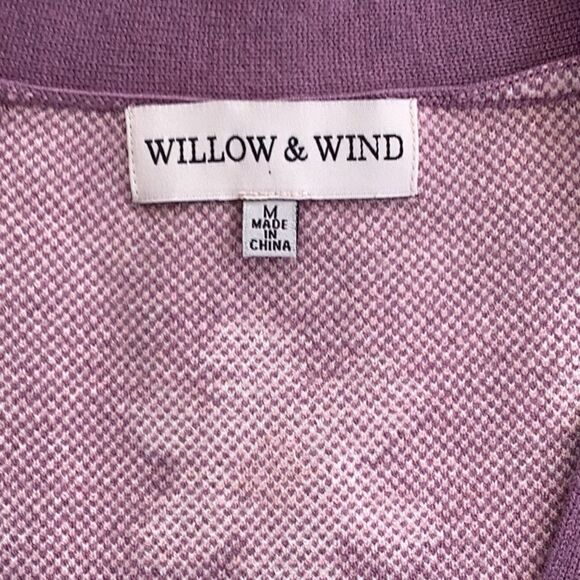 WILLOW & WIND WOMENS LONG SLEEVE CARDIGAN SWEATER DAISY FLORAL BUTTON FRONT MED. - Picture 5 of 6